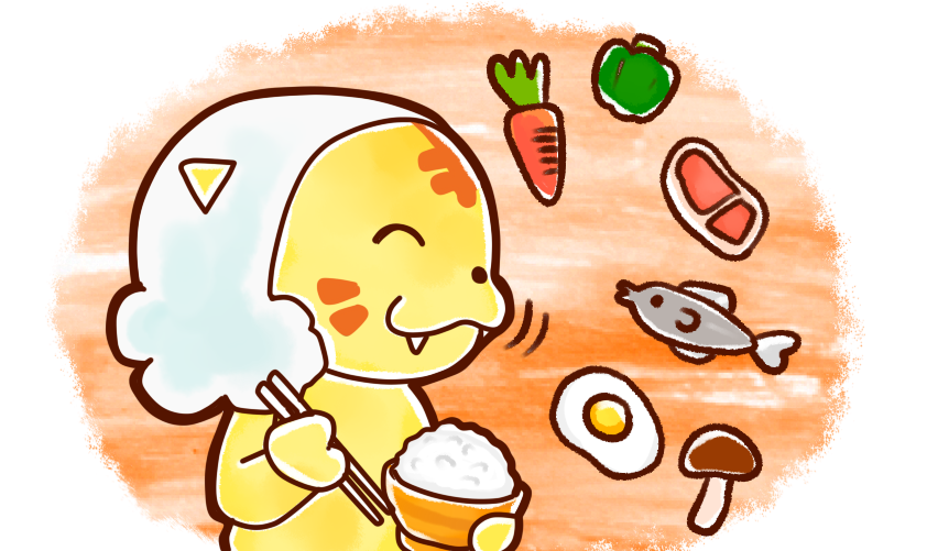 ごはんを食べているかみ~ご