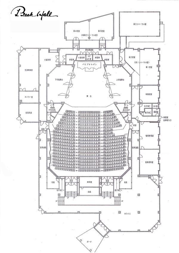 中新田バッハホールの館内図