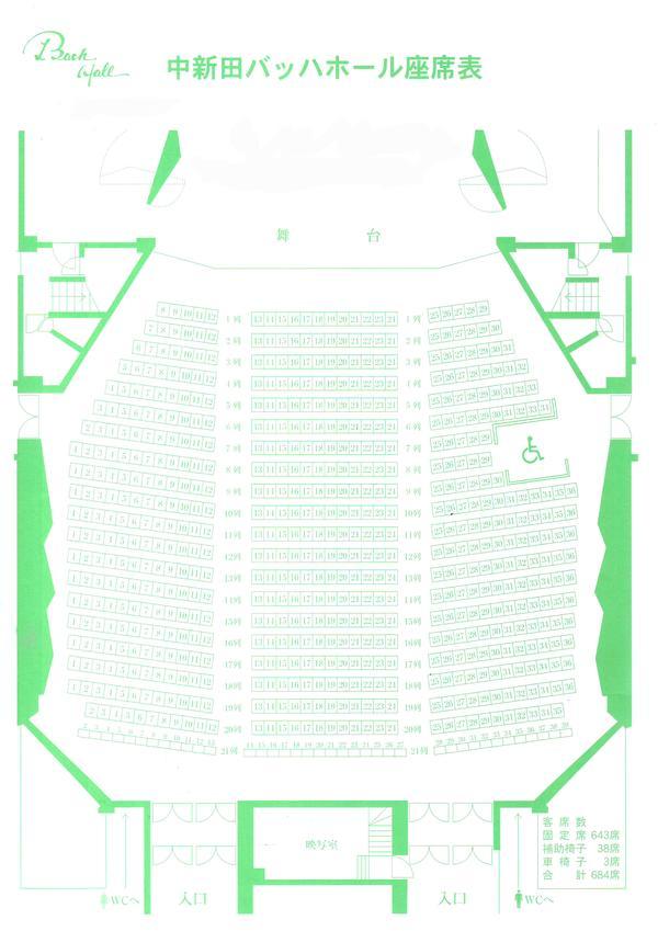 中新田バッハホールの座席表